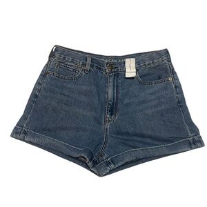 American Eagle Outfitters AEO Medium Wash High Rise Mom Shorts NWT Size‎ 10